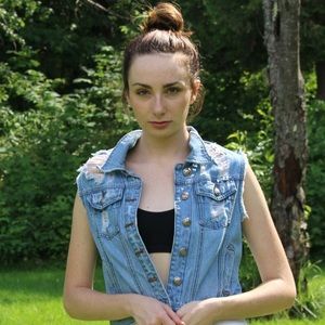 Distressed Denim Vest